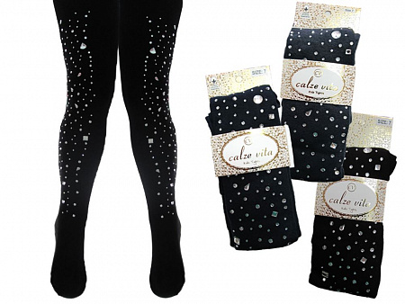 Колготки со стразами для девочки   CALZE VITA